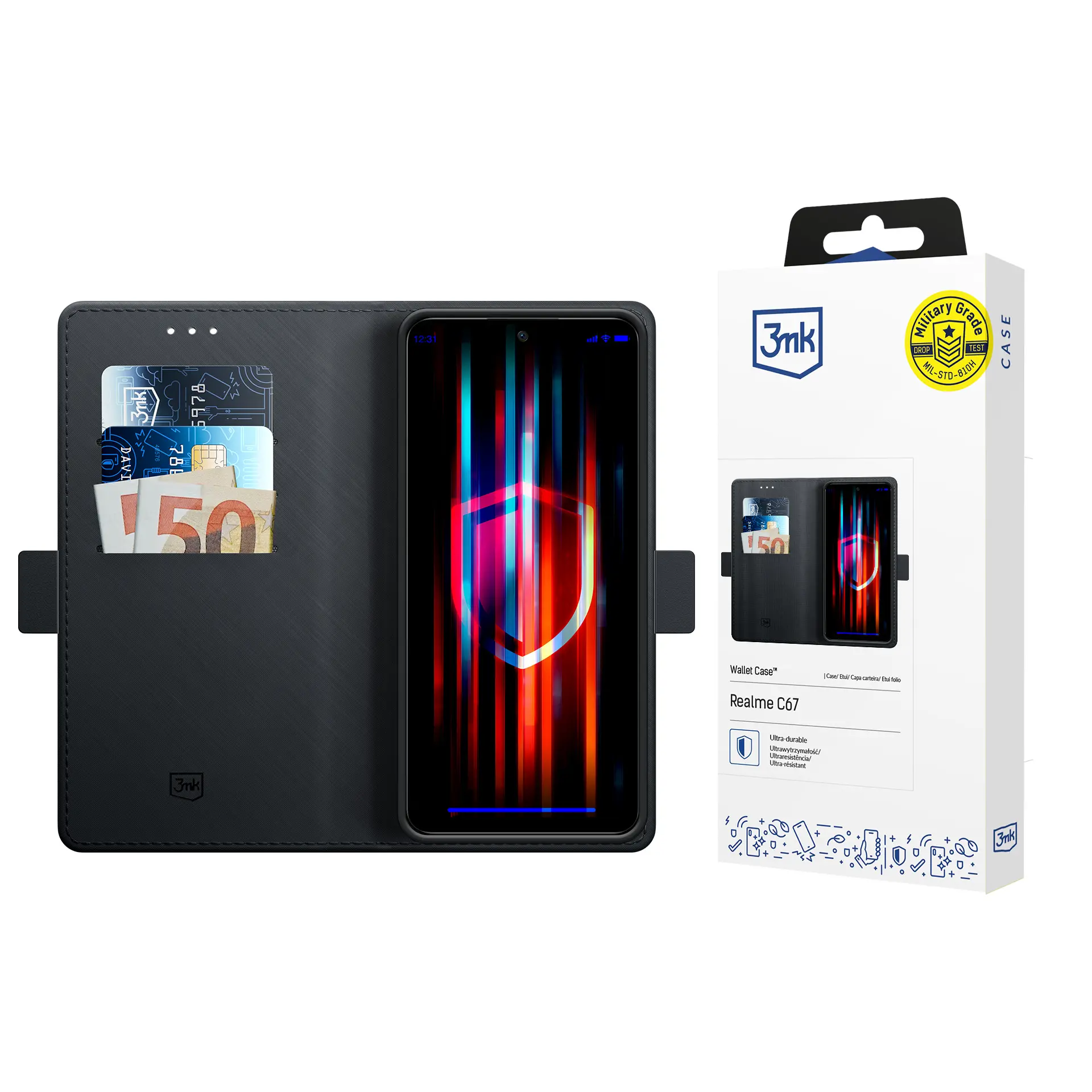 Etui 3mk Wallet Case do realme C67 Czarny