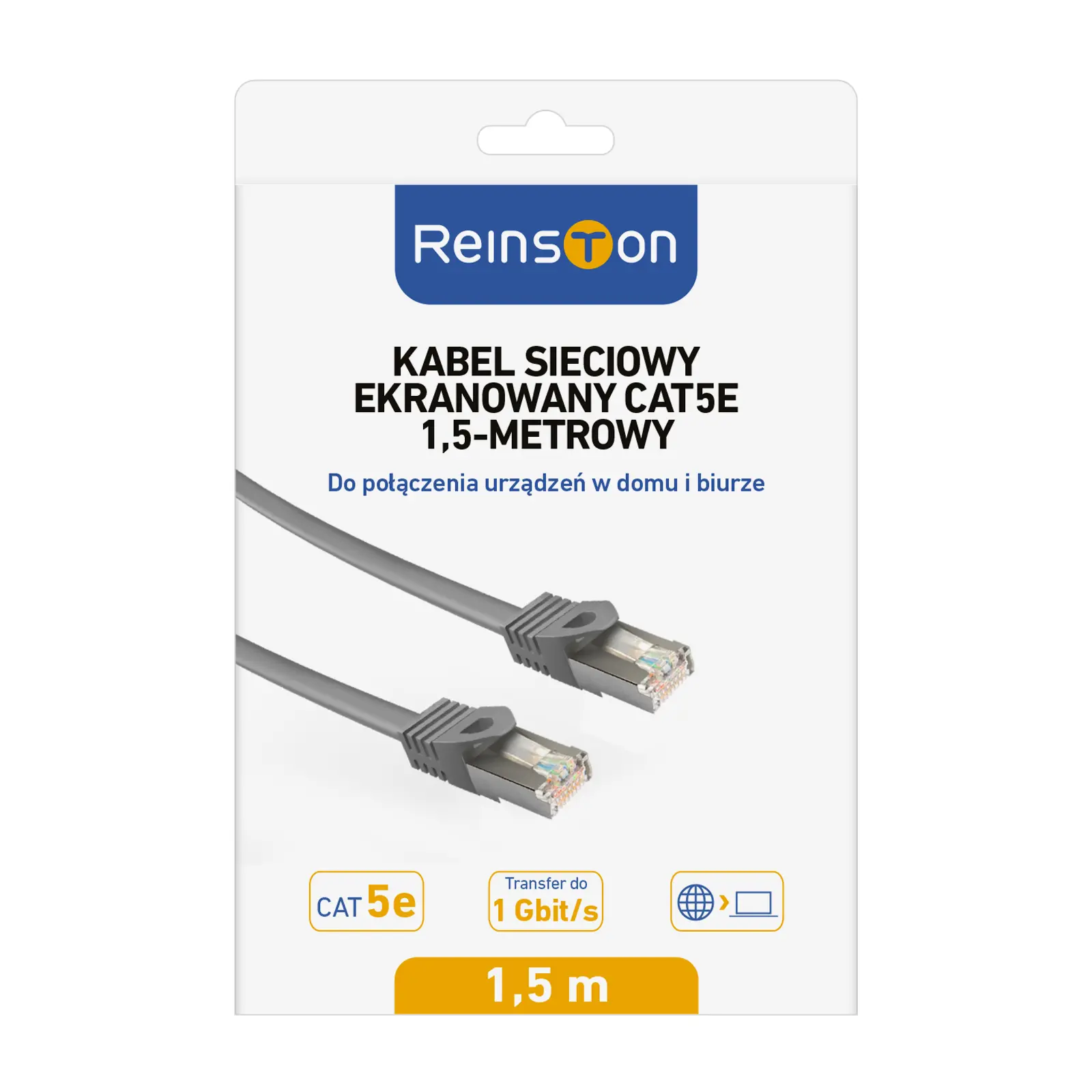 Kabel sieciowy Reinston EKN01 1,5m Szary