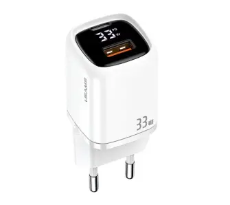 Ładowarka sieciowa USAMS CC152TC02 USB-C+USB 33W PD3.0 FC Biały