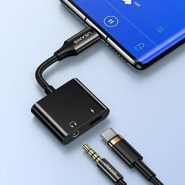 Adapter USAMS AU15 USB-C na jack 3,5mm DAC PD 60W