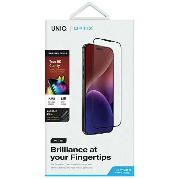 Szkło hartowane UNIQ Optix Vivid do iPhone 15 Pro Max