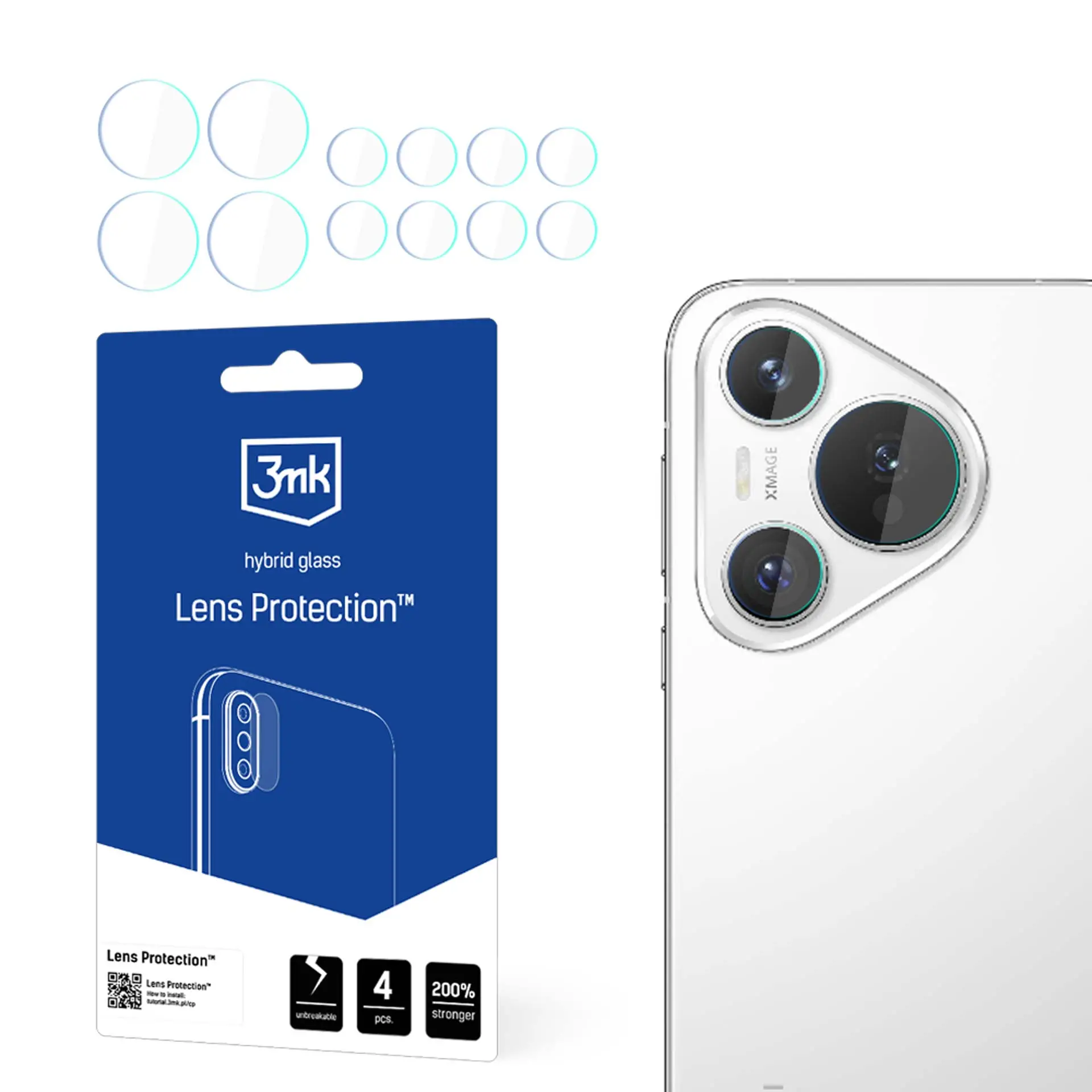 Szkło hybrydowe 3mk Lens Protection na aparat Huawei Pura 70