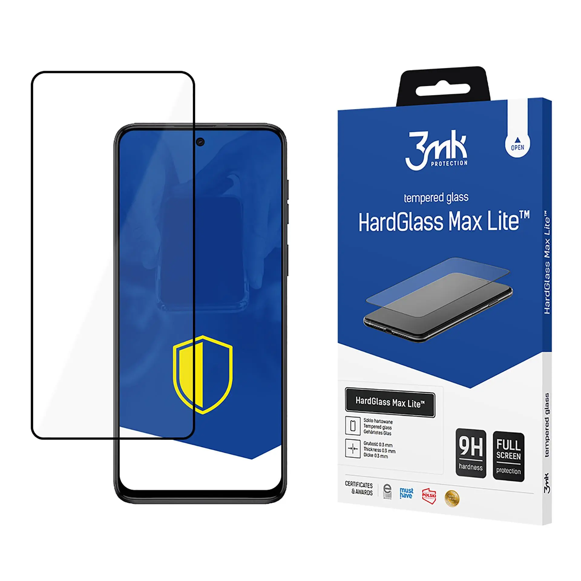 Szkło hartowane 3mk HardGlass Max Lite Black do Motorola Moto G54/Power Edition