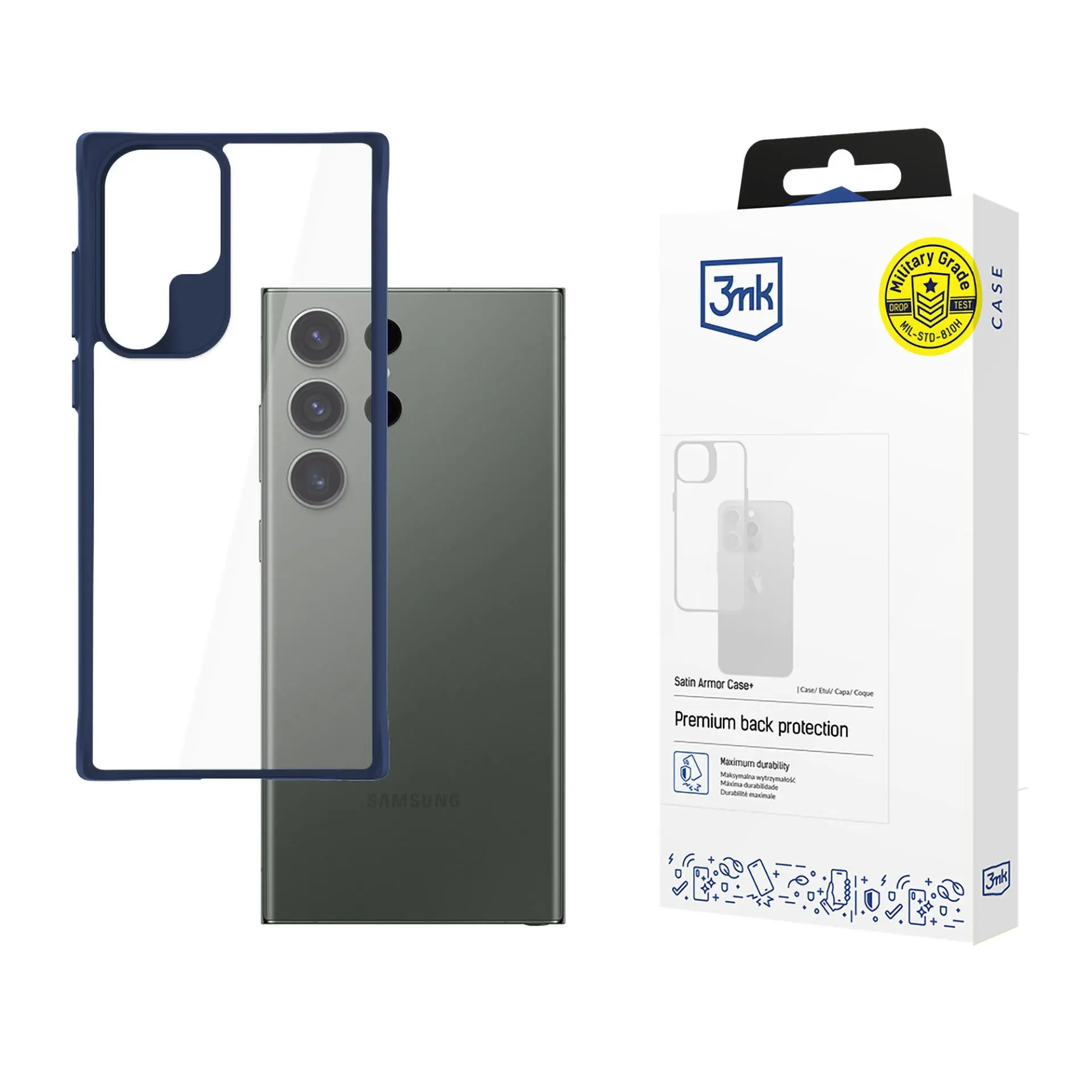 Etui 3mk Satin Armor Case+ do Samsung Galaxy S24 Ultra Niebieski