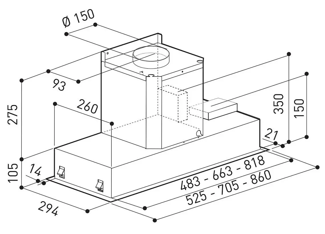 Okap SeeNERGY Grupa Silnikowa 70 Srebrny