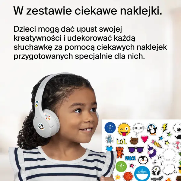 Słuchawki bezprzewodowe Belkin SoundForm Mini dla dzieci Nauszne Bluetooth 5.3 Biały