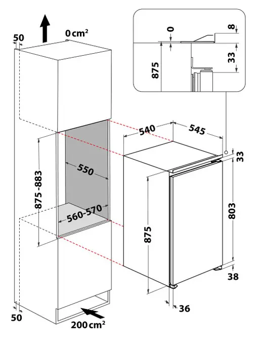 Lodówka Whirlpool ARG 94312 87,5cm Komora świeżości