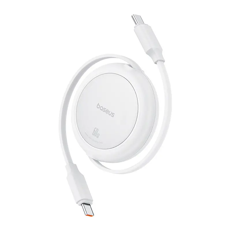 Kabel Baseus Free2Pull Mini USB-C do USB-C 60W 1m Biały