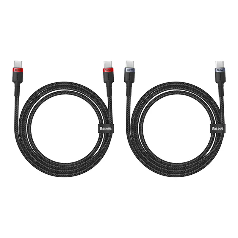 Kabel Baseus Cafule USB-C do USB-C 100W 1m 2szt Czerwono-czarny Szaro-czarny