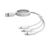 Kabel Baseus USB 3w1 Free2Draw USB do micro USB+Lightning+USB-C 3.5A 1,1m Biały