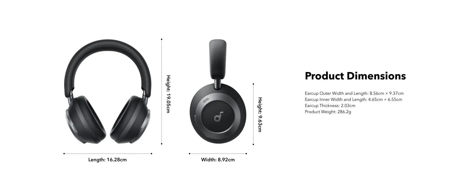 Soundcore Space One Pro Nauszne Bluetooth 5.3 Czarny, Słuchawki