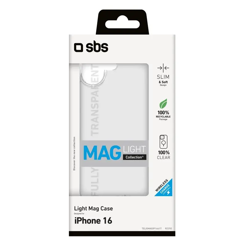 Etui SBS Light Mag Case do iPhone 16 Przezroczysty
