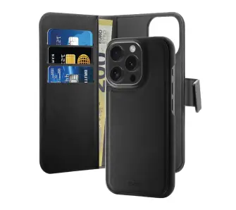 Etui Puro Case Wallet Stand do iPhone 16 Pro Czarny