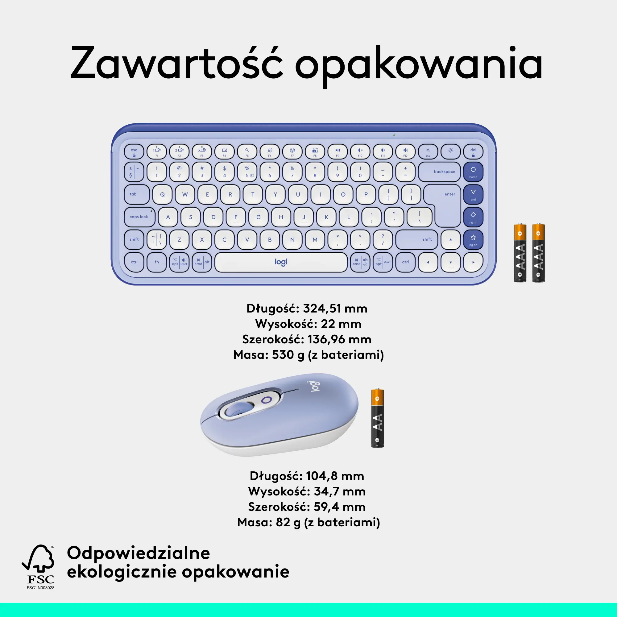 Zestaw Logitech POP Icon Combo Fioletowy