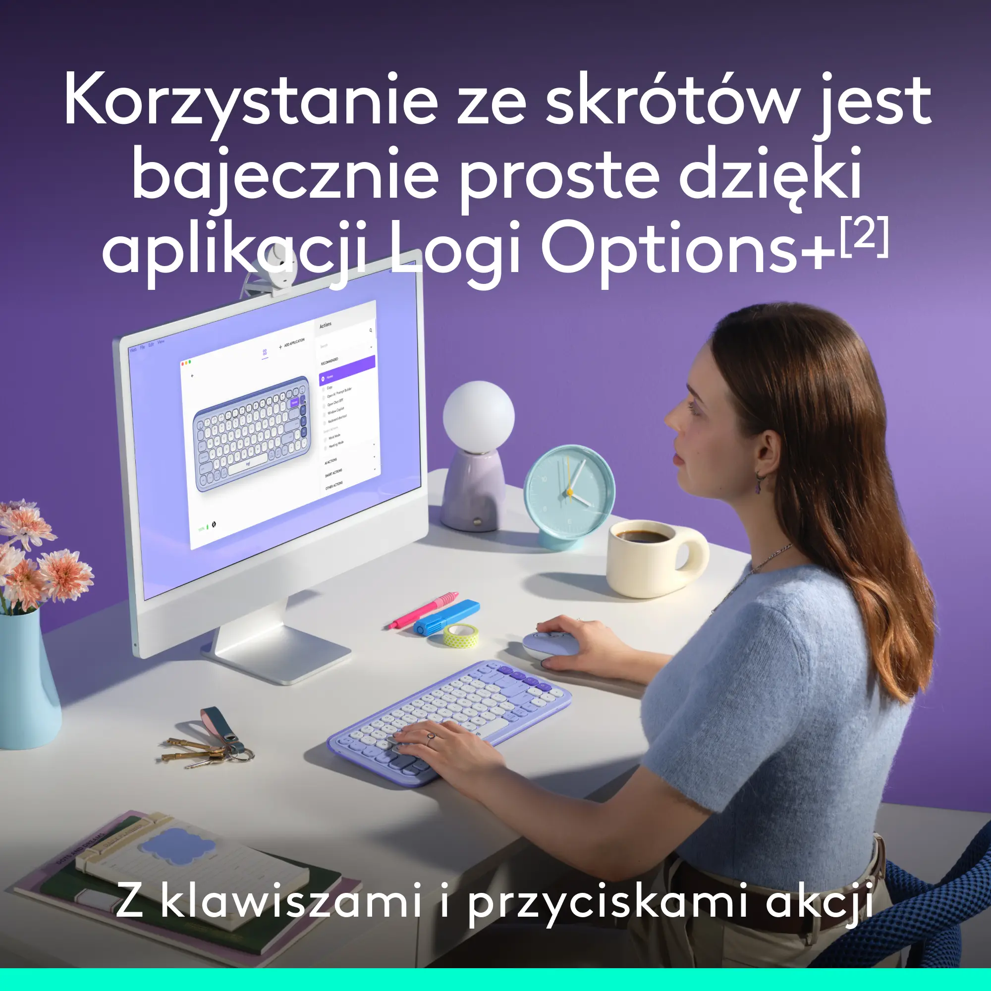Zestaw Logitech POP Icon Combo Fioletowy