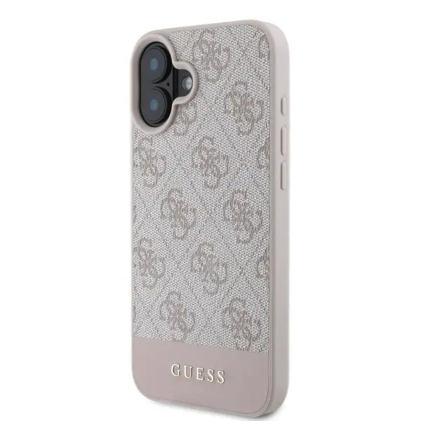 Etui Guess hardcase 4G Bottom Stripe do iPhone 16 Różowy