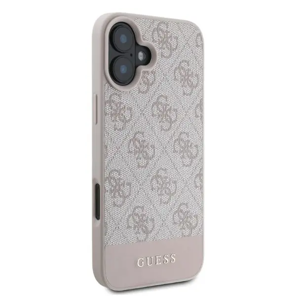 Etui Guess hardcase 4G Bottom Stripe do iPhone 16 Różowy
