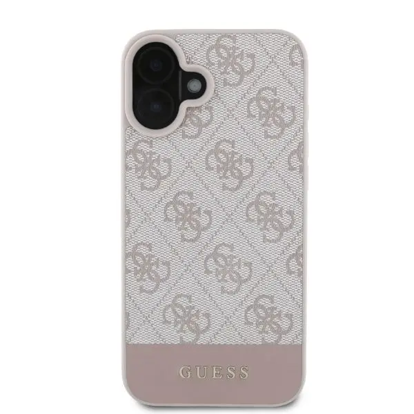Etui Guess hardcase 4G Bottom Stripe do iPhone 16 Różowy