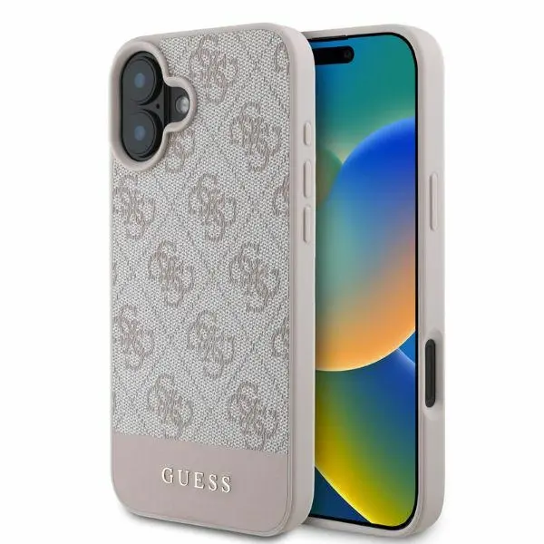Etui Guess hardcase 4G Bottom Stripe do iPhone 16 Różowy