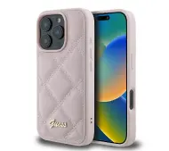 Guess Quilted Metal Logo do iPhone 16 Pro Różowy