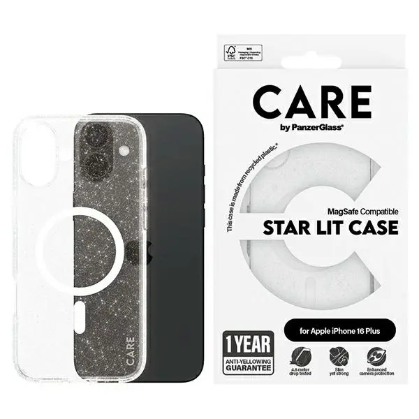 Etui PanzerGlass Flagship Star Lit Case MagSafe do iPhone 16 Plus Biały