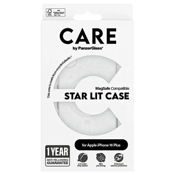 Etui PanzerGlass Flagship Star Lit Case MagSafe do iPhone 16 Plus Biały