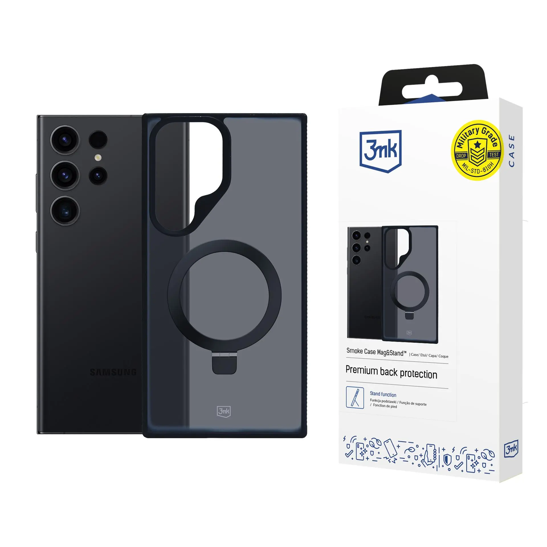 Etui 3mk Smoke Case Mag&Stand do Galaxy S24 Ultra Czarny