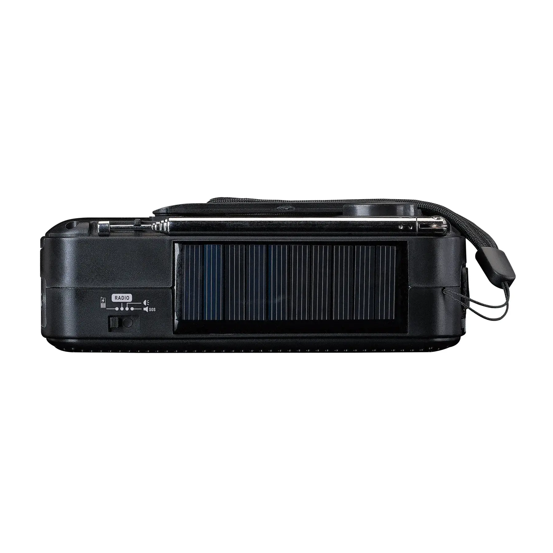 Radioodbiornik Lenco MCR-113BK Radio FM Ładowanie solarne, Ręczna korbą, Latarka i Powerbank Czarny