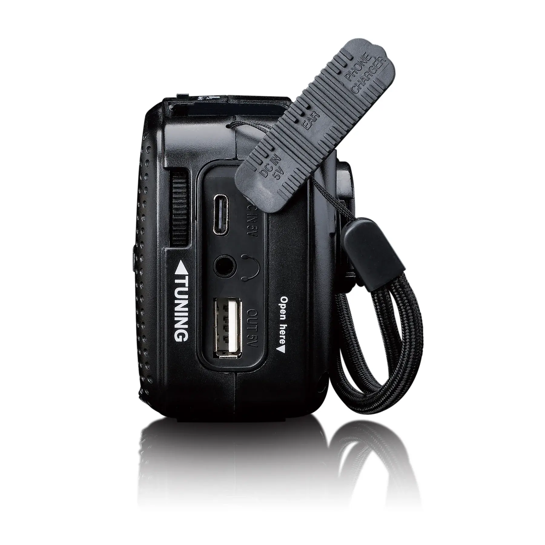 Radioodbiornik Lenco MCR-113BK Radio FM Ładowanie solarne, Ręczna korbą, Latarka i Powerbank Czarny