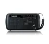 Radioodbiornik Lenco MCR-113BK Radio FM Ładowanie solarne, Ręczna korbą, Latarka i Powerbank Czarny
