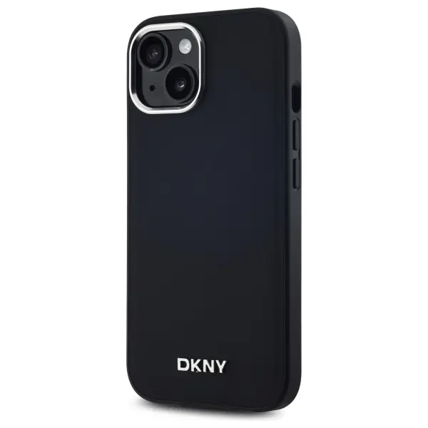 Etui DKNY Plain Logo MagSafe do iPhone 15 Czarny