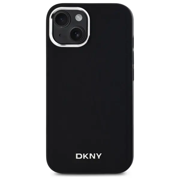 Etui DKNY Plain Logo MagSafe do iPhone 15 Czarny