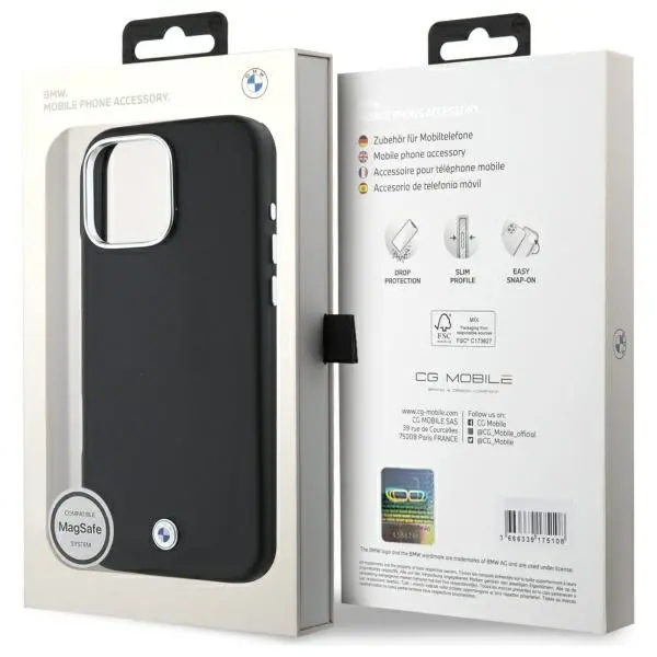 Etui BMW Sign Full Wrapped Metal MagSafe do iPhone 16 Pro Max Czarny