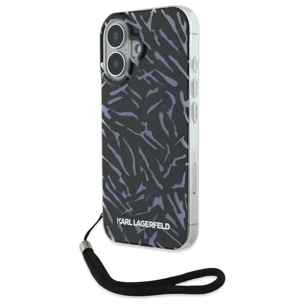Etui Karl Lagerfeld Zebra With Cord do iPhone 16 Plus Fioletowy