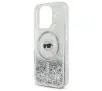 Etui Karl Lagerfeld Liquid Glitter Karl Head MagSafe do iPhone 16 Pro Max Przezroczysty