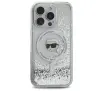 Etui Karl Lagerfeld Liquid Glitter Karl Head MagSafe do iPhone 16 Pro Max Przezroczysty