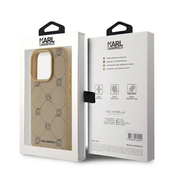 Etui Karl Lagerfeld Magsafe Karl Heads do iPhone 15 Pro Max Beżowy