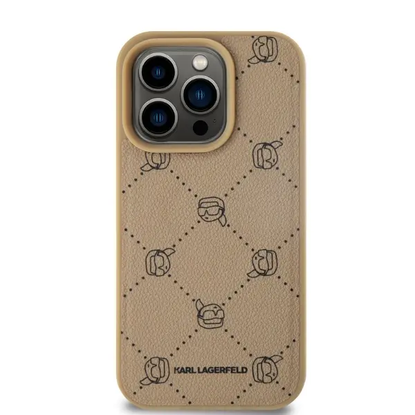 Etui Karl Lagerfeld Magsafe Karl Heads do iPhone 15 Pro Max Beżowy