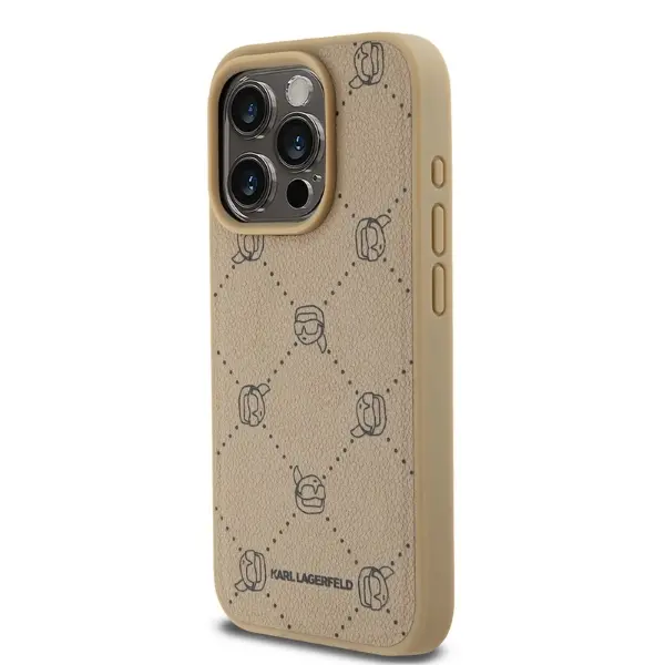 Etui Karl Lagerfeld Magsafe Karl Heads do iPhone 15 Pro Max Beżowy
