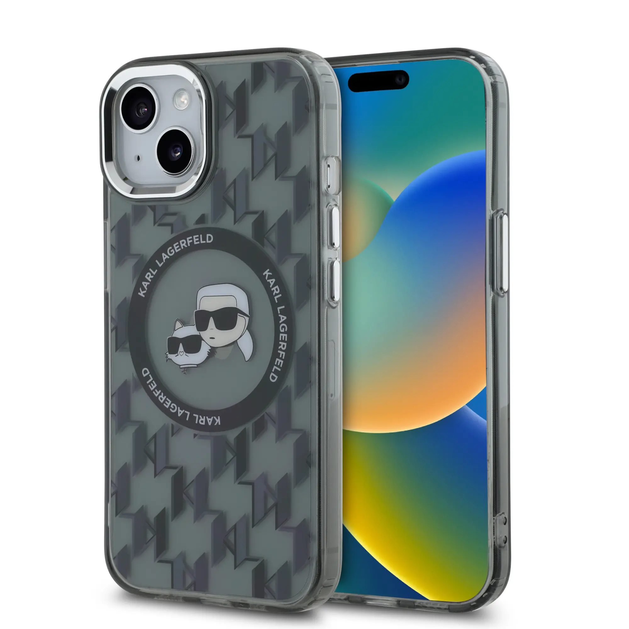 Etui Karl Lagerfeld IML Monogram do iPhone 15 Plus Czarny