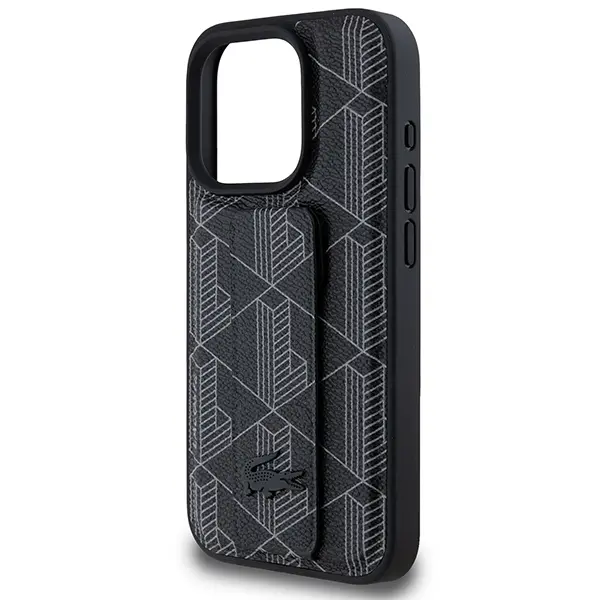 Etui Lacoste Grip Stand Mono do iPhone 16 Pro Czarny