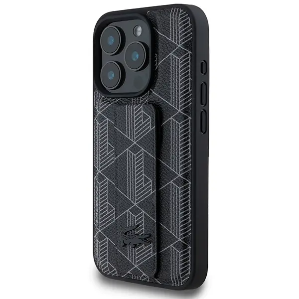 Etui Lacoste Grip Stand Mono do iPhone 16 Pro Czarny