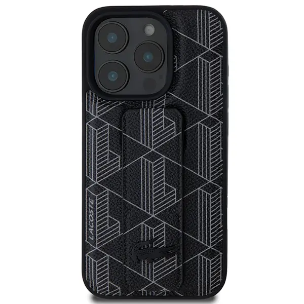 Etui Lacoste Grip Stand Mono do iPhone 16 Pro Czarny