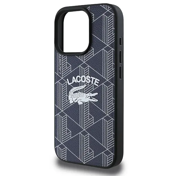 Etui Lacoste Monogram Vintage Logo MagSafe do iPhone 16 Pro Max Granatowy