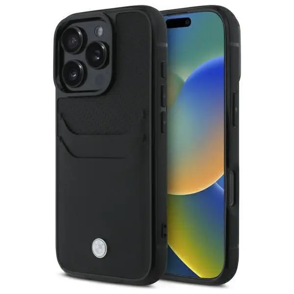 Etui BMW Sign Leather Cardslot do iPhone 16 Pro Max Czarny