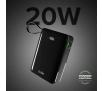 Powerbank SBS TTBB20000LCDTCPD20K 20000mAh PD 20W Wbudowany kabel USB-C Czarny
