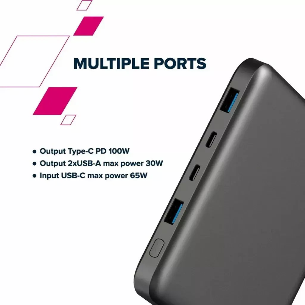 Powerbank Canyon PB-2008 20000mAh PD 100W Szary