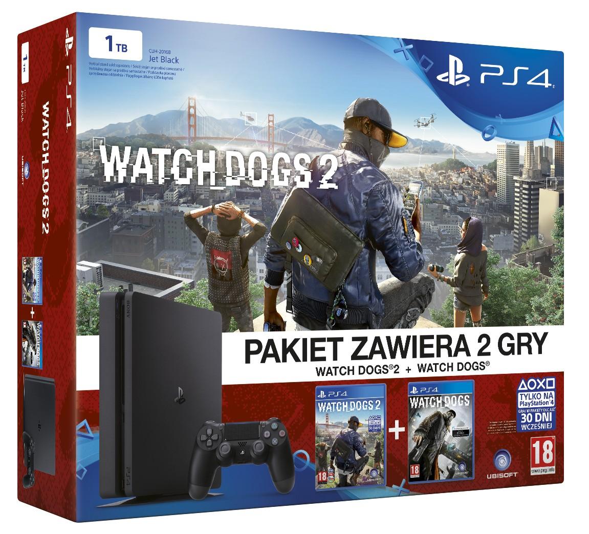 Konsola Sony PlayStation 4 Slim 1TB + Watch Dogs 2 + Watch Dogs