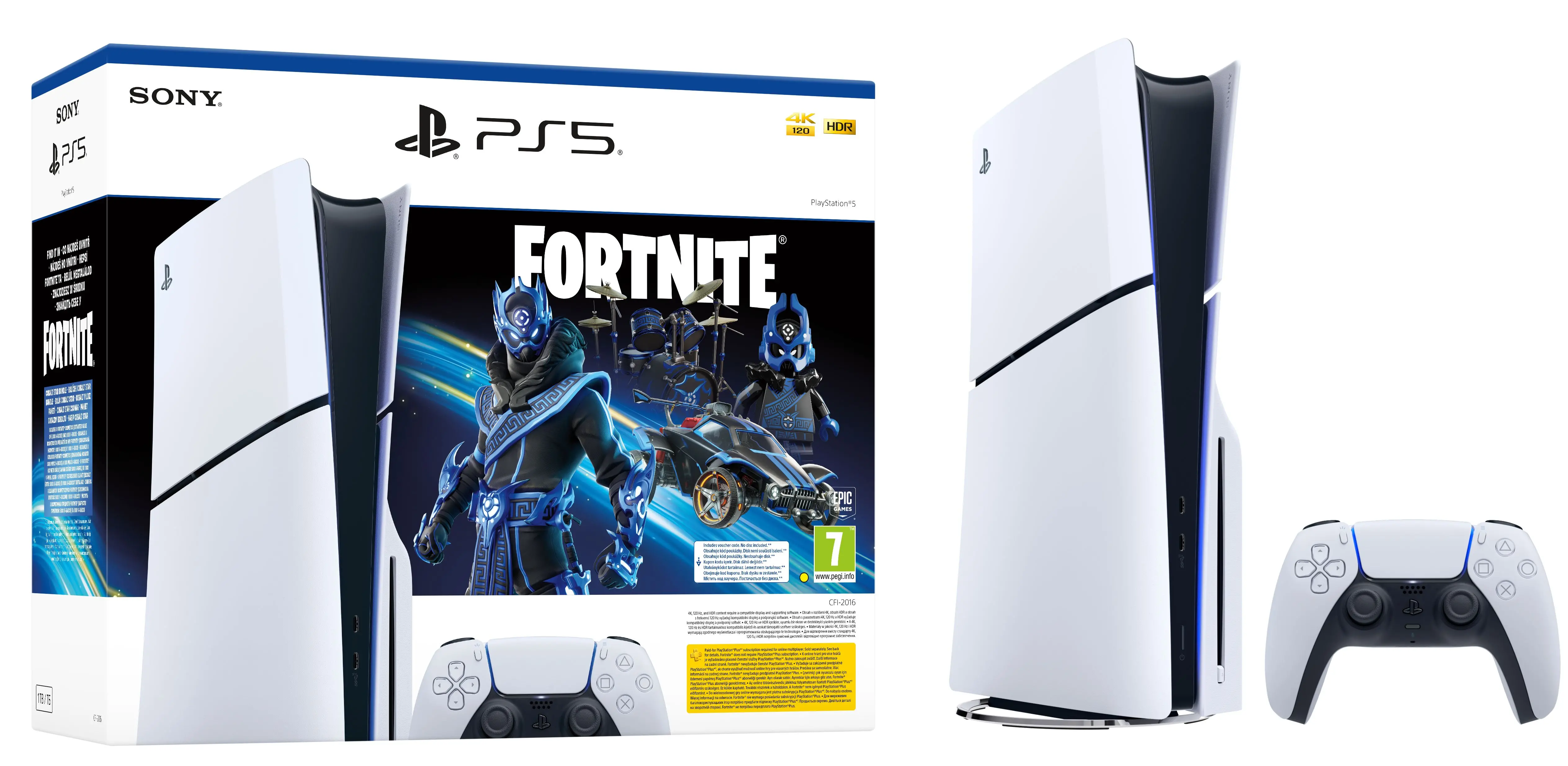 Konsola Sony PlayStation 5 Slim D Chassis (PS5) 1TB z napędem Zestaw startowy Fortnite Cobalt