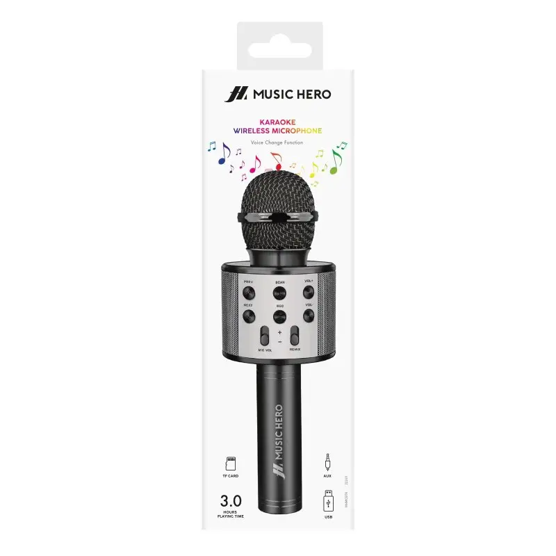 Mikrofon z głośnikiem Bluetooth Music Hero MHMICBTK 5W Srebrny